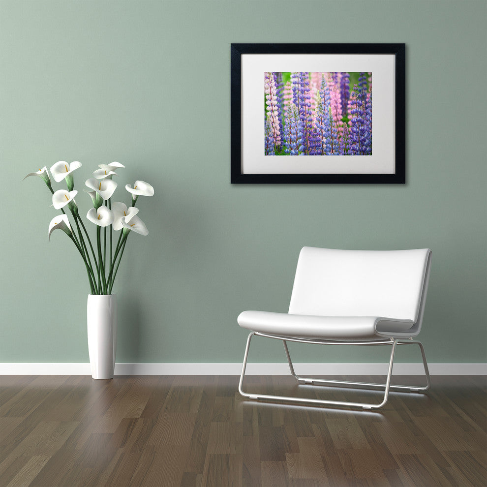 Cora Niele ''Blue Pink Lupine Flowers'' Matted Framed Art