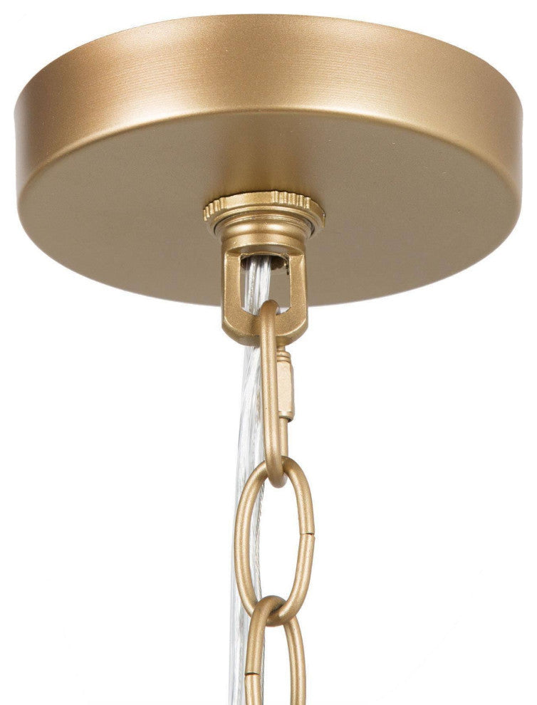 LNC 1-Light Modern Cylinder/Drum Glass Kitchen Pendant Lighting, White & Gold