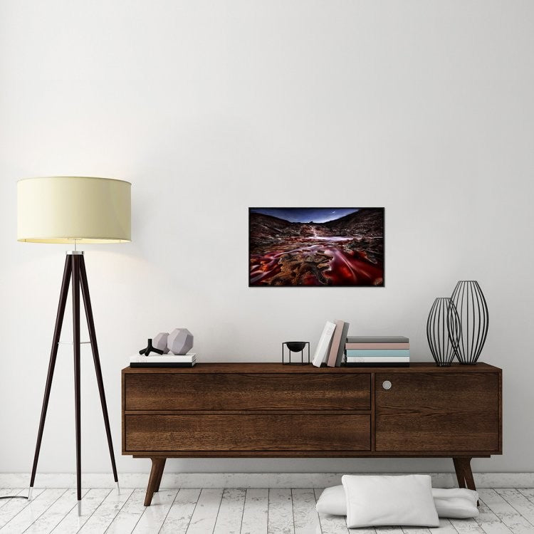 "Last Lights In Rio Tinto Iii (Red River)"  by Jesus M. Garcia, 31x18"