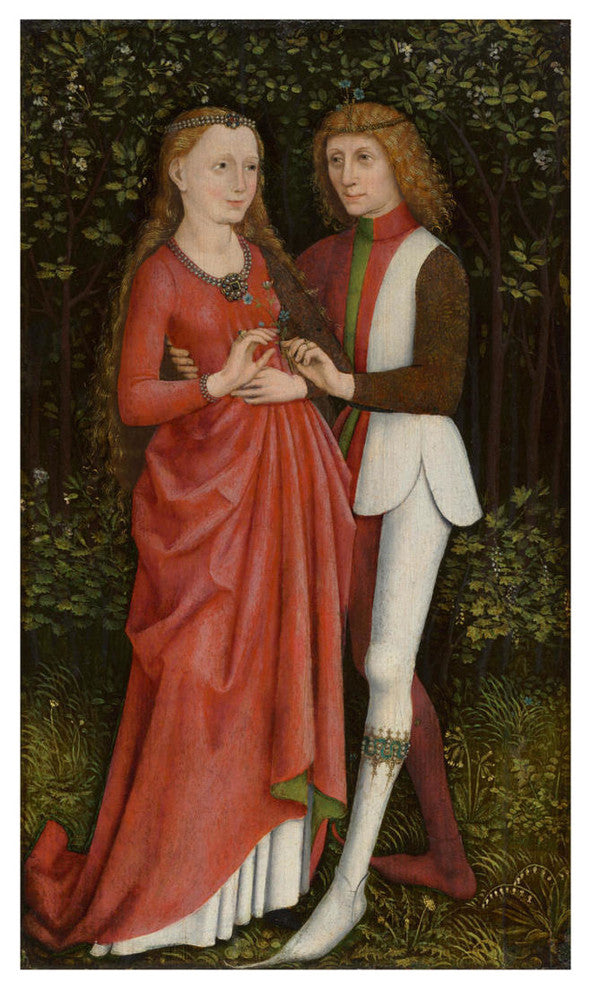 "A Bridal Couple, c.1470" Paper Print by Southern German, 15th century, 19"x32"