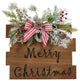 20" Holiday Merry Christmas Door Wall Hanger With Pine and Berries Stripped Bow