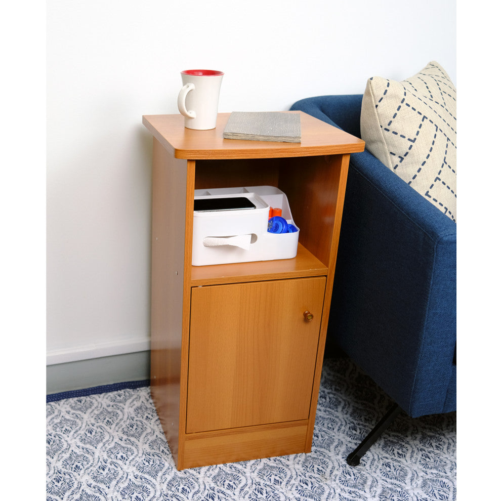 Sintechno End Table With Shelf and Cabinet Storage