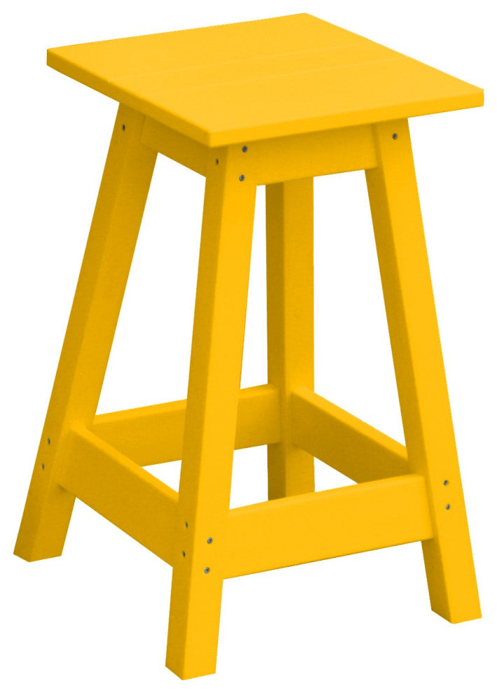 Poly Lumber Bar Stool, Lemon Yellow, Dining Height, Square