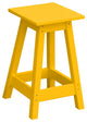 Poly Lumber Bar Stool, Lemon Yellow, Dining Height, Square