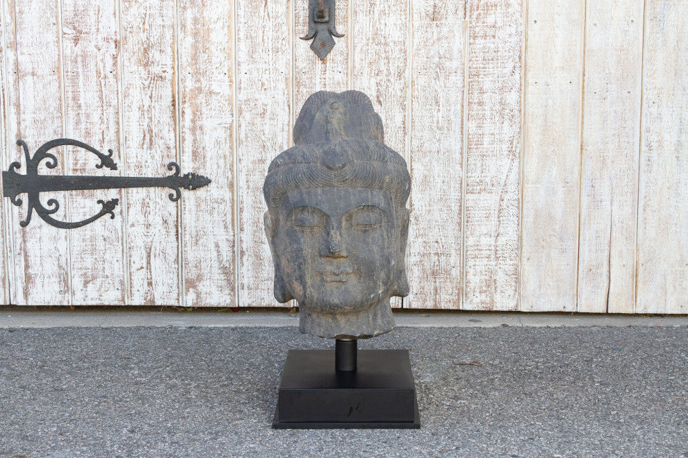 Original Carved Stone Buddha Head