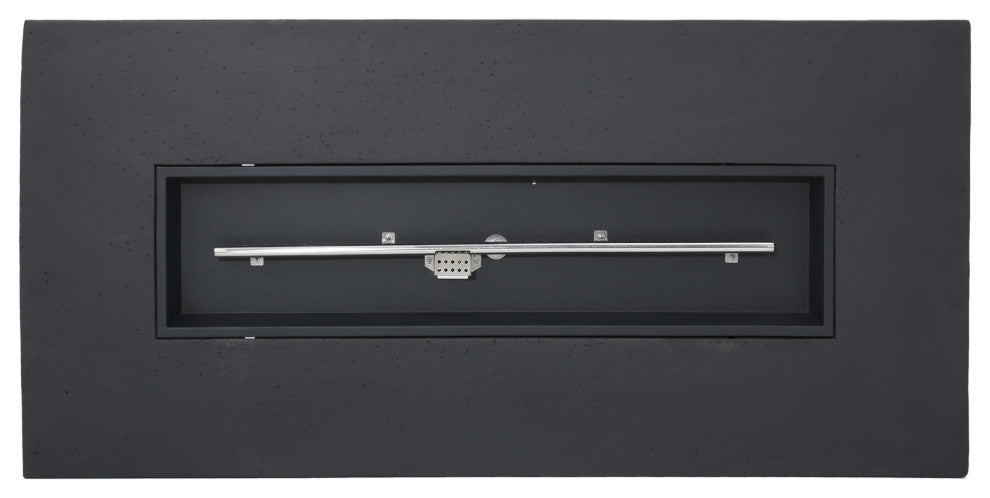 Hearth Outdoor 50,000 BTU Rectangular Fire Pit, No Tank Holder, Dark Gray, Ligh