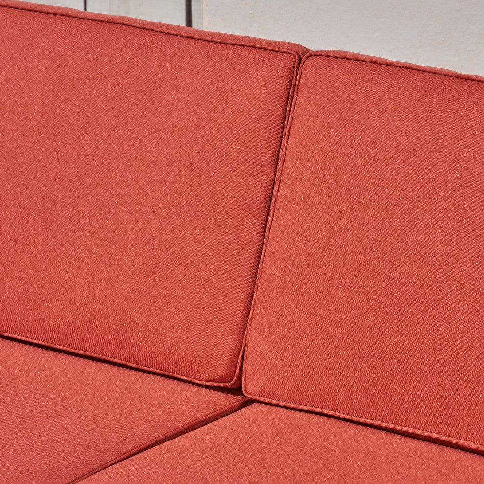 GDF Studio 4-Piece Parma Outdoor Wood Chat Set, Red