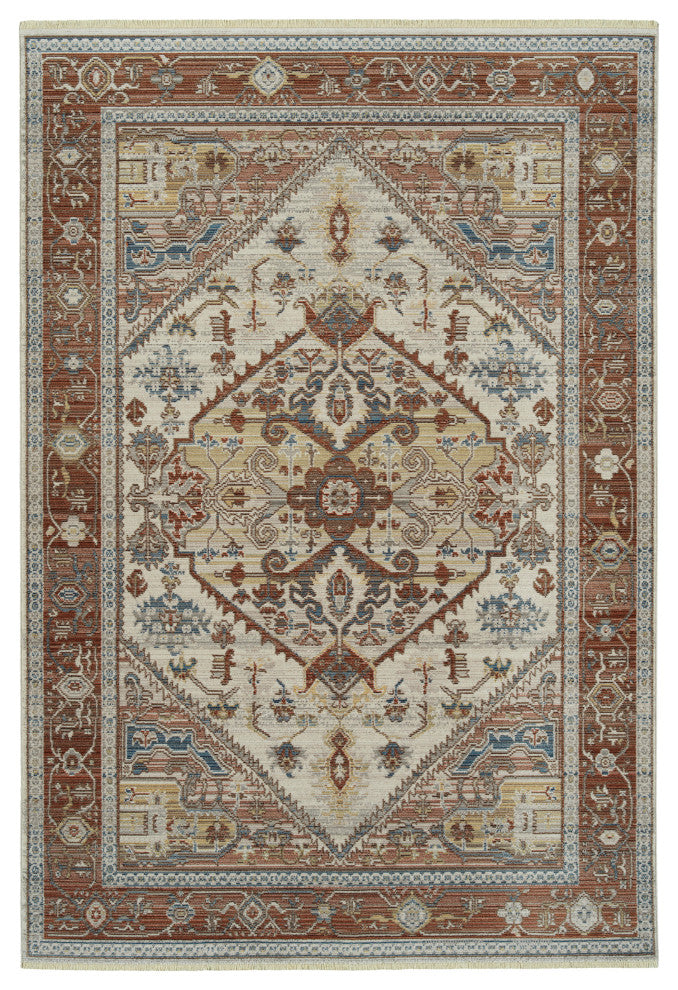 Rila Collection Brick 18" x 18" Square Indoor Throw Rug
