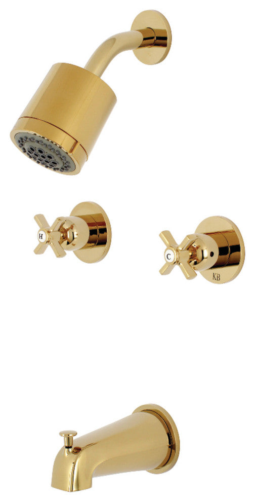 Kingston Brass Two-Handle Tub and Shower Faucet, Polished Brass