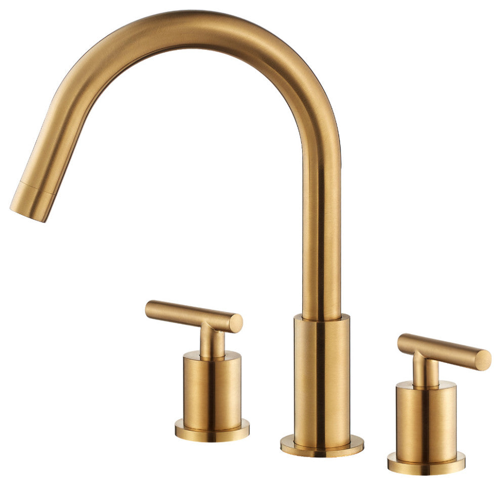 Lodosa Widespread Bathroom Basin Sink Faucet, Brushed Gold