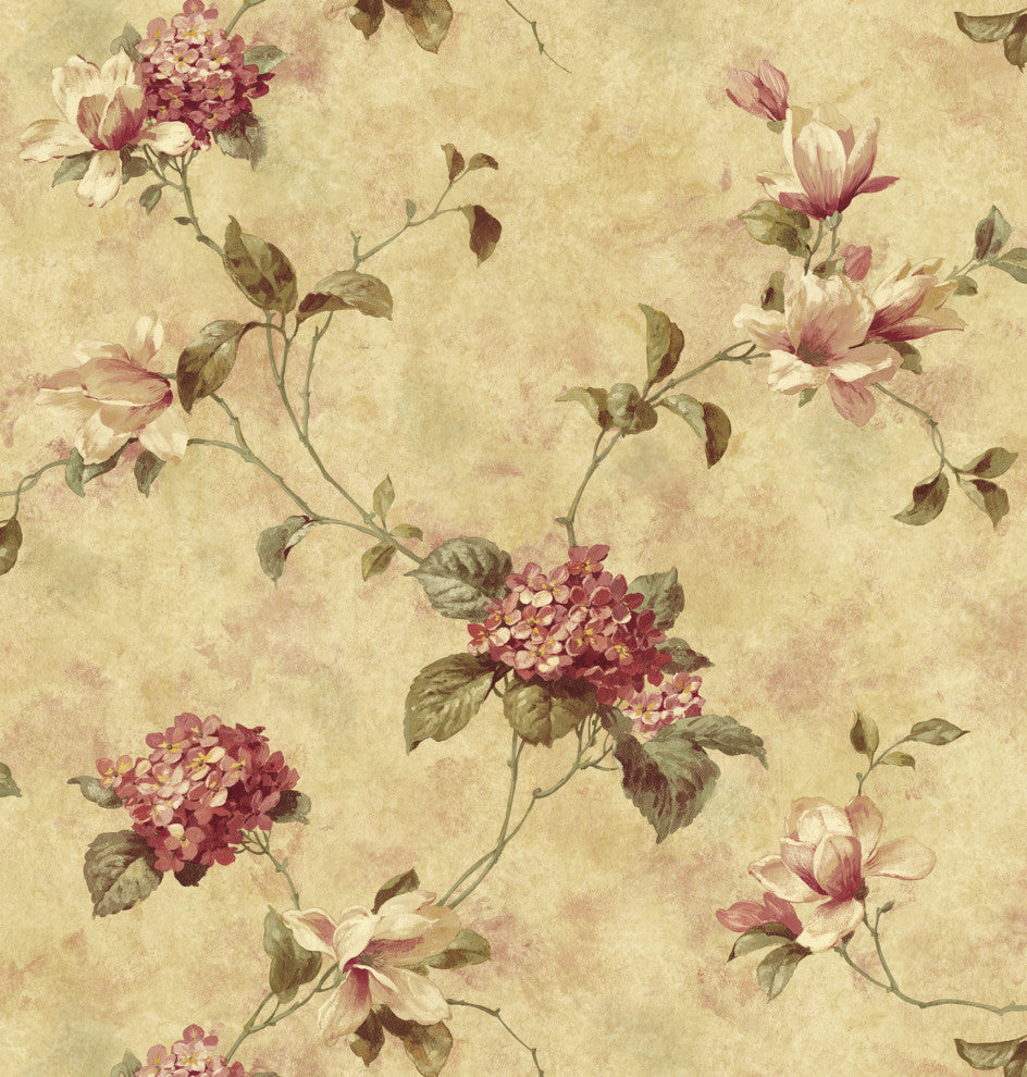 Hydrangea  Maroon Trail Wallpaper, Bolt