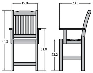 Lehigh Counter-Height Armchair, Rustic Red