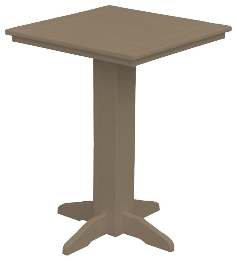 Poly Lumber Bistro Table, Weathered Wood, Square