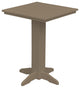 Poly Lumber Bistro Table, Weathered Wood, Square