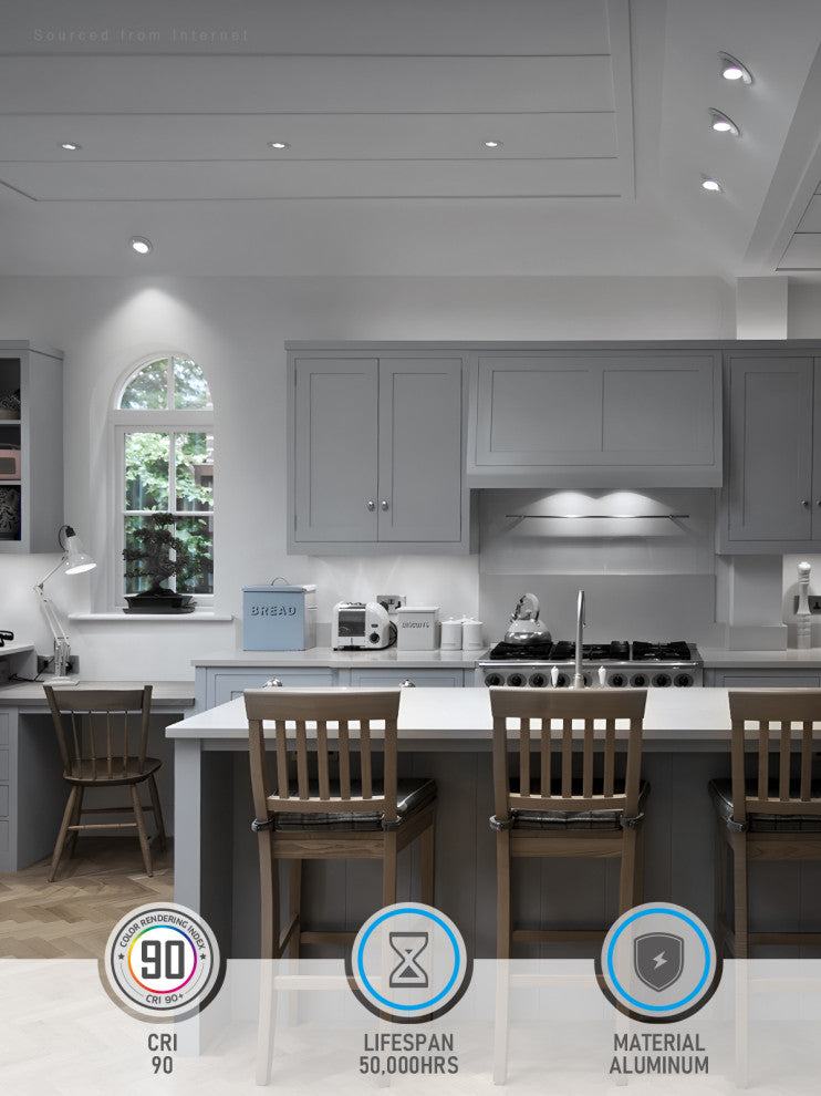 4 Pack 4" LED Gimbal Recessed Light Dimmable, ETL, 5000K Daylight