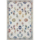 5" x 8" Ivory Jacobean Pattern Area Rug