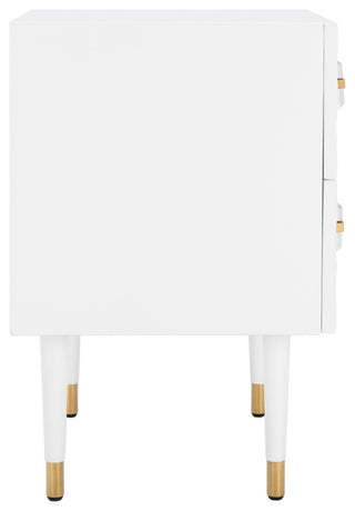 Safavieh Couture Neptune 2 Drawer Side Table, White/Gold