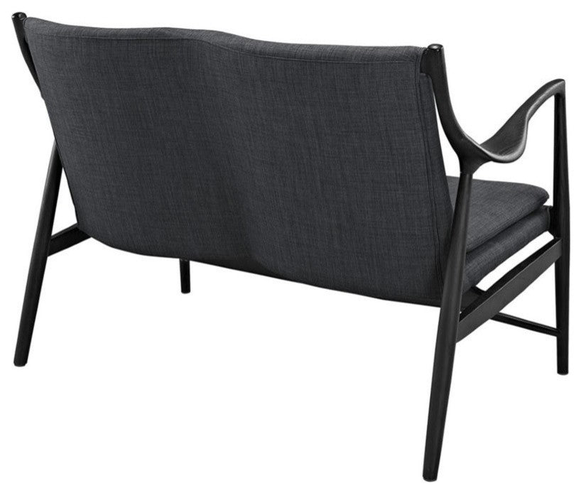 Modern Contemporary Upholstered Loveseat, Gray Fabric