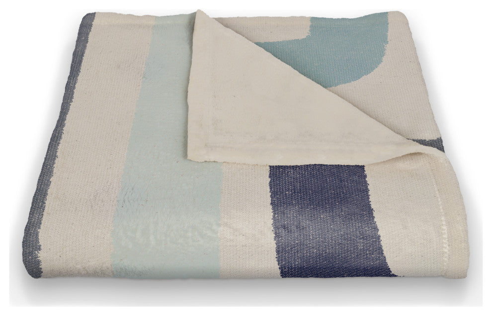 Abstract Blue Stripes 50x60 Coral Fleece Blanket