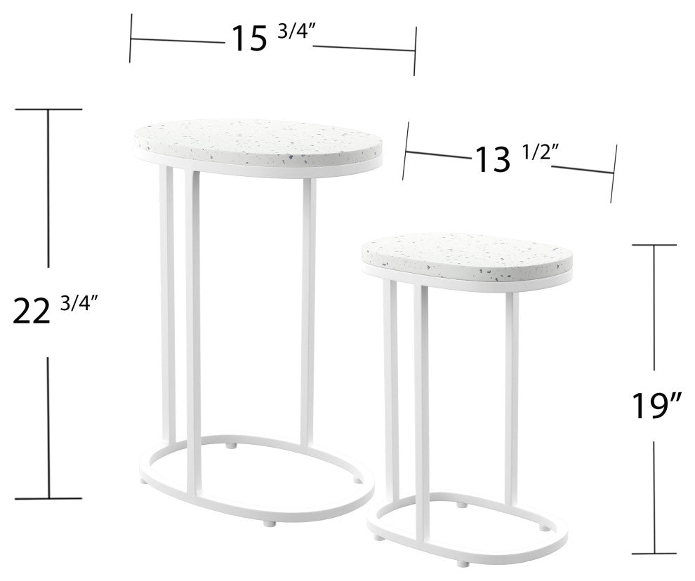 Barking Terrazzo Outdoor Nesting Tables 2-Piece Set