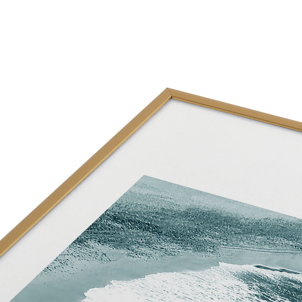 Gale Switzer Lone surfer slate Metal Framed Art Print