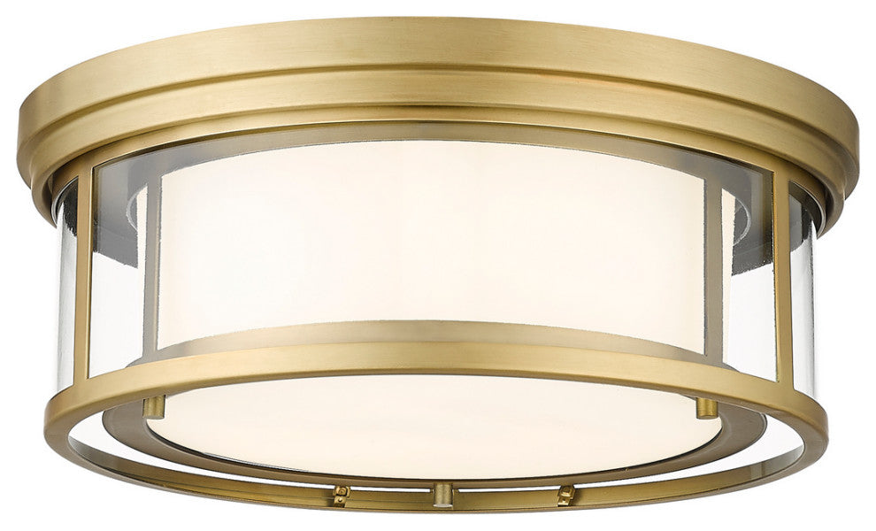 Zlite 426F16-OBR 3-Light Flush Mount, Clear Outside/Matte Opal Inside