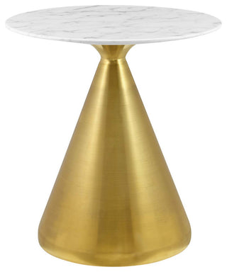 Tupelo 28" Artificial Marble Dining Table, Gold White