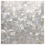 Mother of Pearl Mosica Square Tile, White, Sample