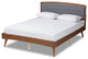 Therese Transitional Gray Fabric Platform Bed, Queen