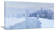 "Blue Frosty Winter Weather Panorama" Landscape Wall Art, 1 Panel, 60"x28"