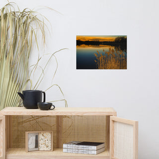 Farmhouse Art Decor: Sunset Reedy Point Landscape Photo Unframed Print, 12" X 18"
