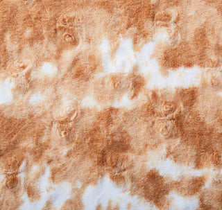 Luxury Pumpkin Orange Brown Rabbit Faux Fur Sherpa Throw Blanket, 90" X 90"