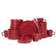 Stone Lain Cleo Stoneware 32 Piece Dinnerware Set, Red