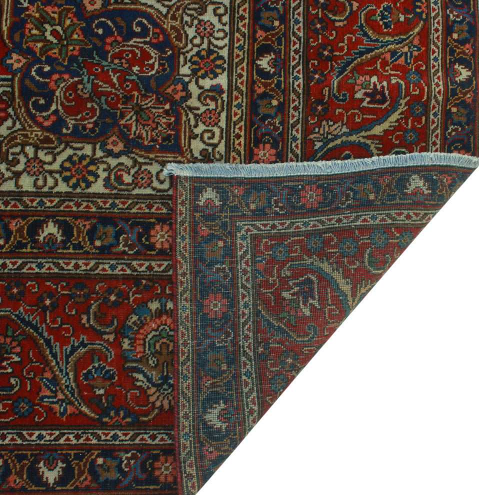 Fine Vintage Distressed Farangis Red Rug