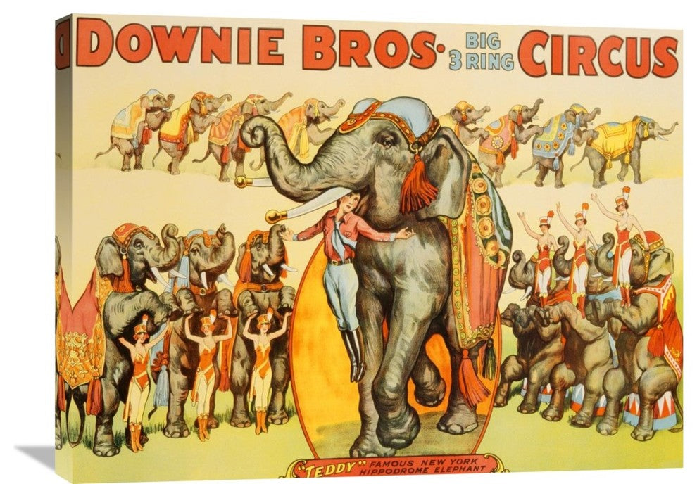 Downie Bros. Big 3 Ring Circus, 1935, 32"X24"