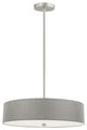 4 Light Incandescent Pendant Satin Chrome with Grey Shade