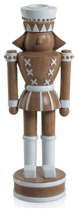 Gelsey 9.75" Tall Nutcracker at Halt Taper Candle Holder