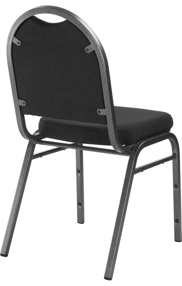 NPS 9200 Fabric Stack Chair, Ebony Black Seat/ Silvervein Frame