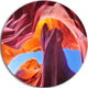 Blue Sky In Antelope Canyon, Landscape Photo Disc Metal Wall Art, 38"