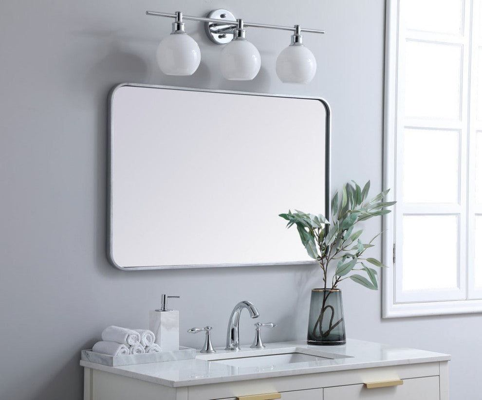 Elegant Lighting MR802436 Evermore 24" W x 36" H Rectangular - Brass