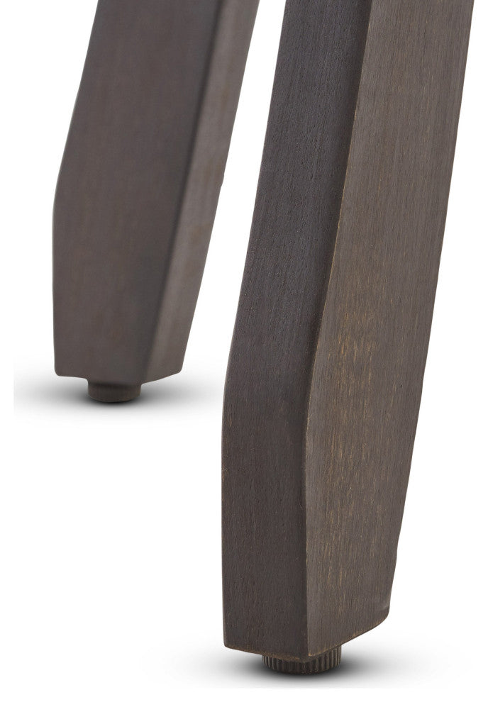 GDF Studio Primrose Outdoor Dark Gray Finished Acacia Wood Barstools, Set of 2