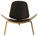 Artemis Lounge Chair by Nuevo Living, American Walnut Frame, Black Leather Pads