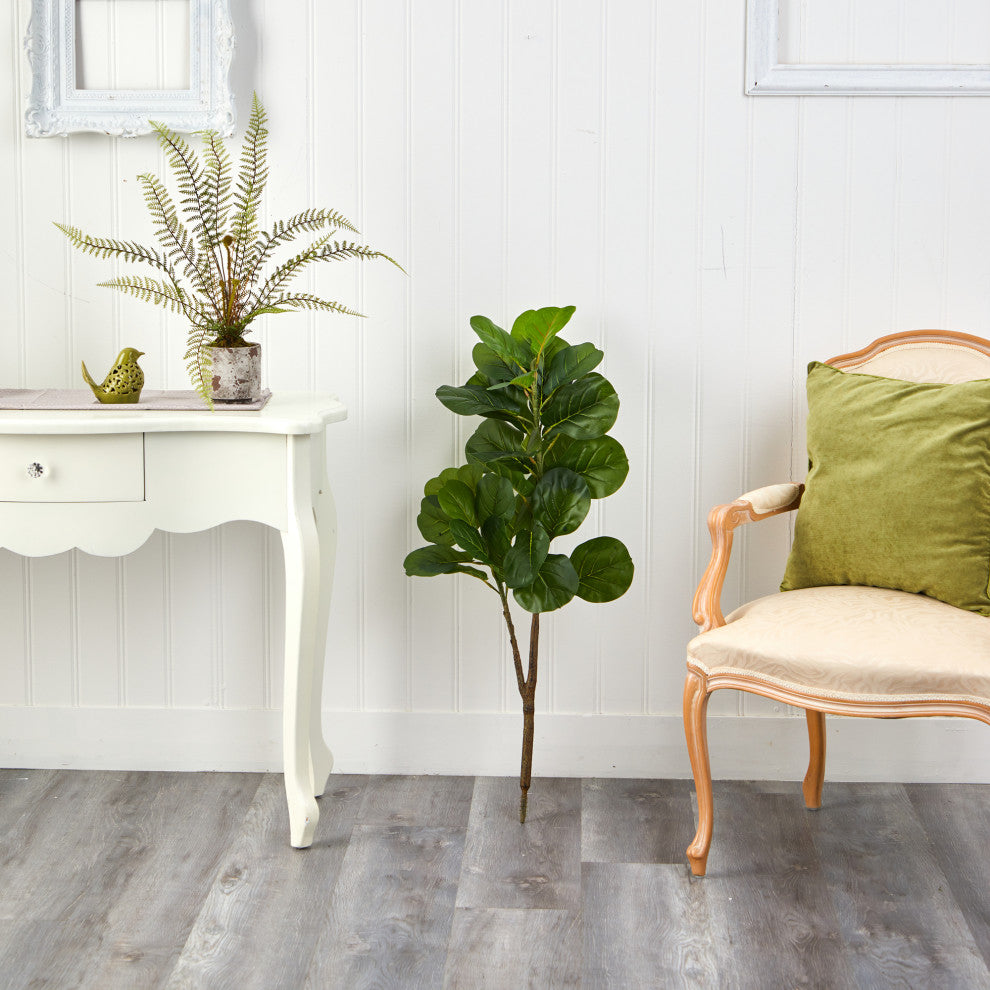 3.5' Fiddle Leaf Fig Artificial Tree, No Pot