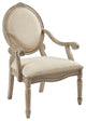 Madison Park Brentwood Oval Back Exposed Wood Arm Chair, Beige