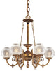 6-Light Chandelier With Frosted Etched Glass