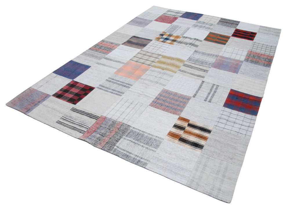 Rug N Carpet - Handmade Anatolian 6' 7'' x 9' 10'' Unique Patchwork Kilim Rug