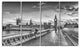 "Beautiful Black and White London View" Cityscape Wall Art, 48"x28", 4-Panels