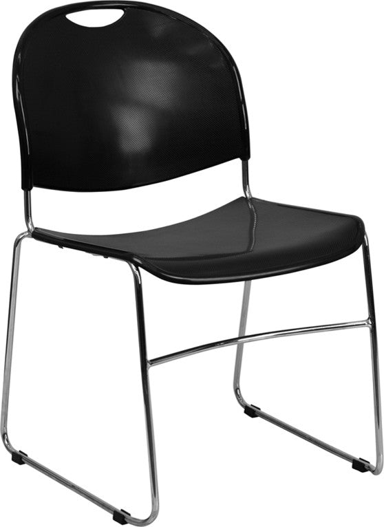 Black Plastic Stack Chair RUT-188-BK-CHR-GG