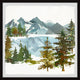 "Frozen Lake" Framed Painting Print, 32x32