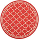 Safavieh Courtyard Cy6918-248 Red, Bone Area Rug, 5'3" X 5'3"